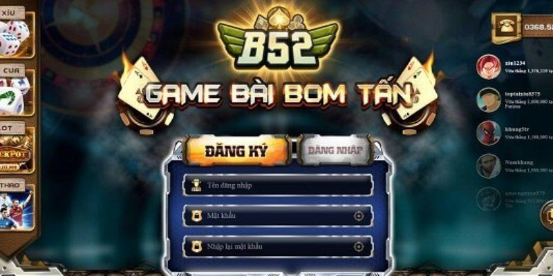 Giao diện đăng ký B52CLUB
