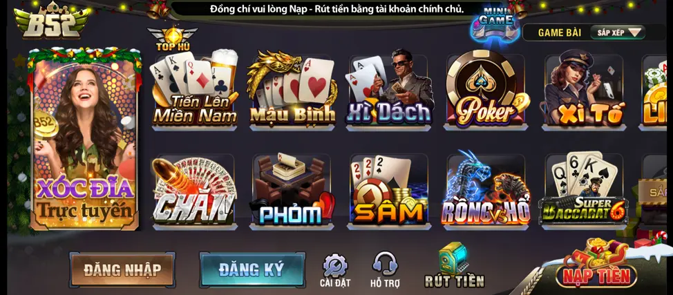Đăng ký B52CLUB trải nghiệm đa dạng trò chơi hấp dẫn